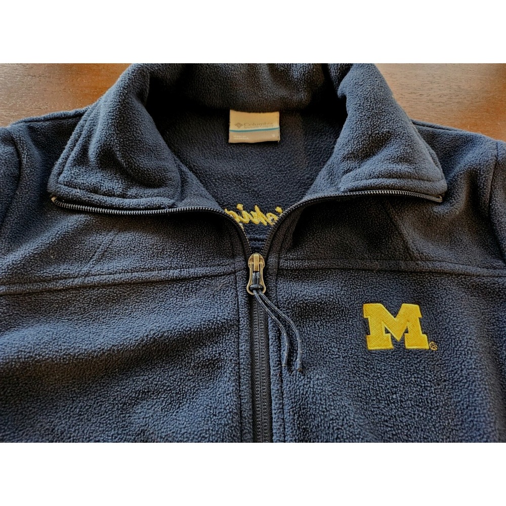 Michigan Wolverines Jacket Womens S Blue Columbia Fleece Full Zip College